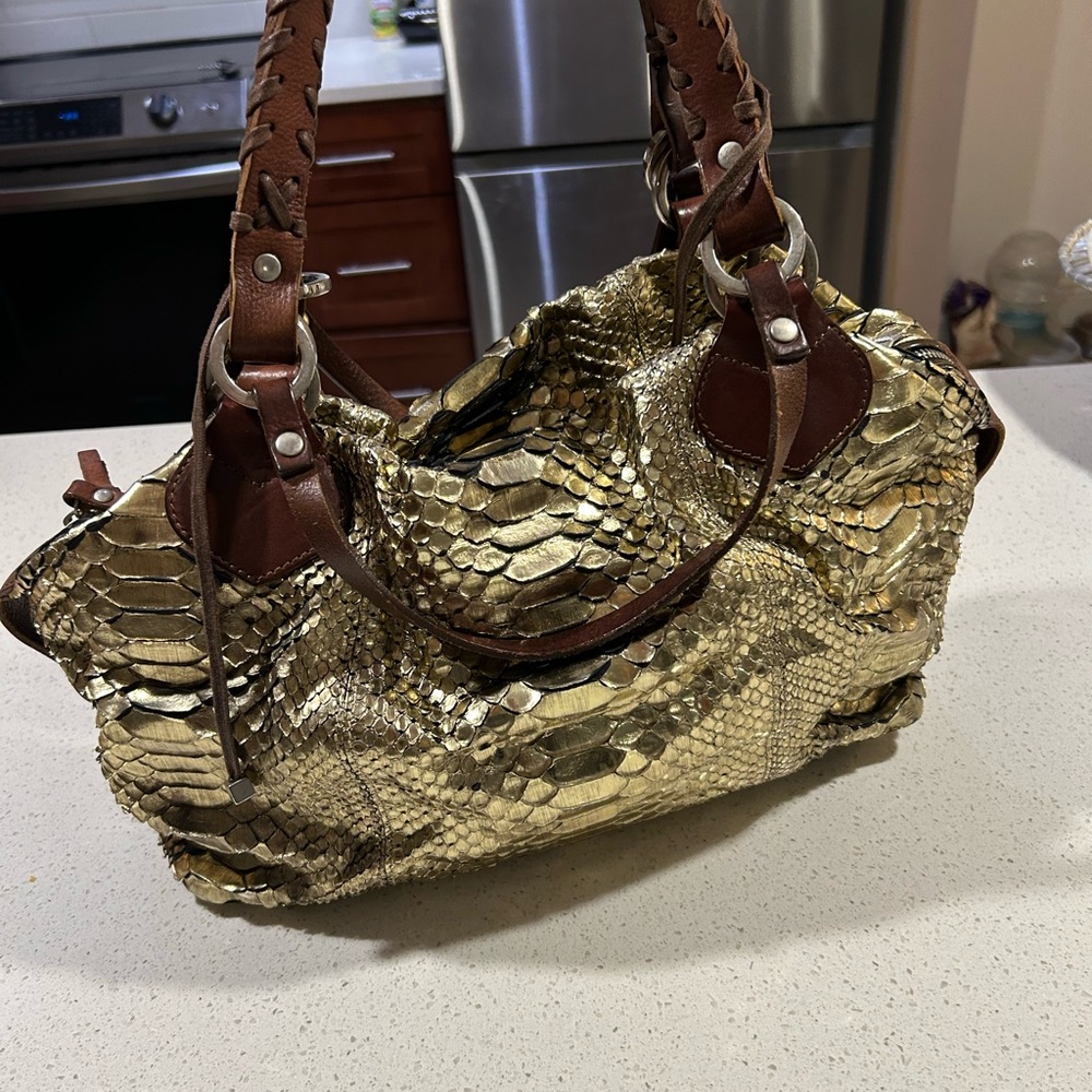 Pauric Sweeney Python Gold bag Bergdorf Goodman snakeskin - Picture 13 of 14